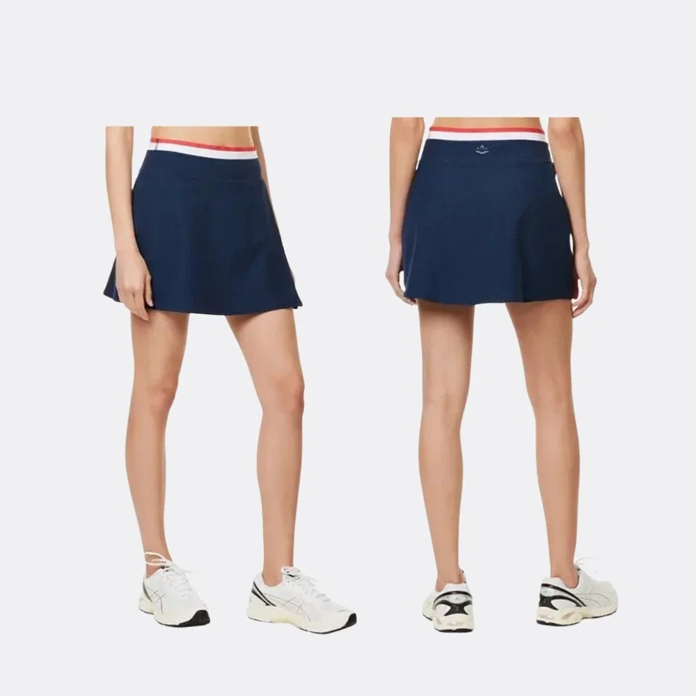 Beyond Yoga Logo-Print Stripe Waistband Stretch-Woven Mini Skirt Women's Size M - Picture 1 of 4